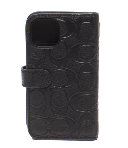 美品 COACH iPhoneケース iPhone 13 mini用 手帳型 シグネチャー R21C056K レディース メンズ コーチ