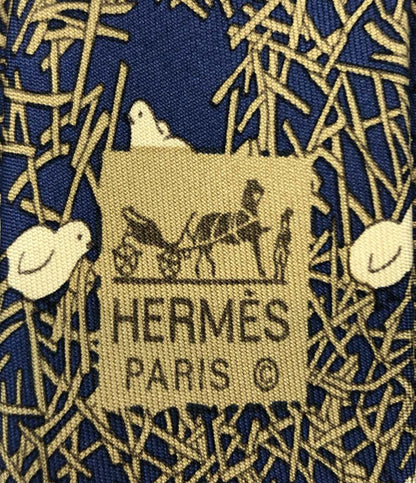 エルメス  ネクタイ シルク100％ ひよこ柄      メンズ  (複数サイズ) HERMES