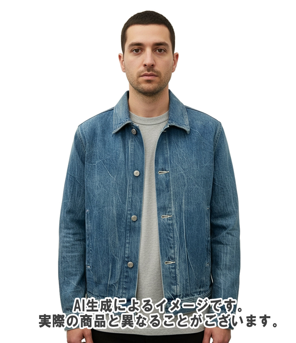 AURALEE デニムジャケット 23SS ソーピング シワ ブリーチ 雷柄 色落ち
