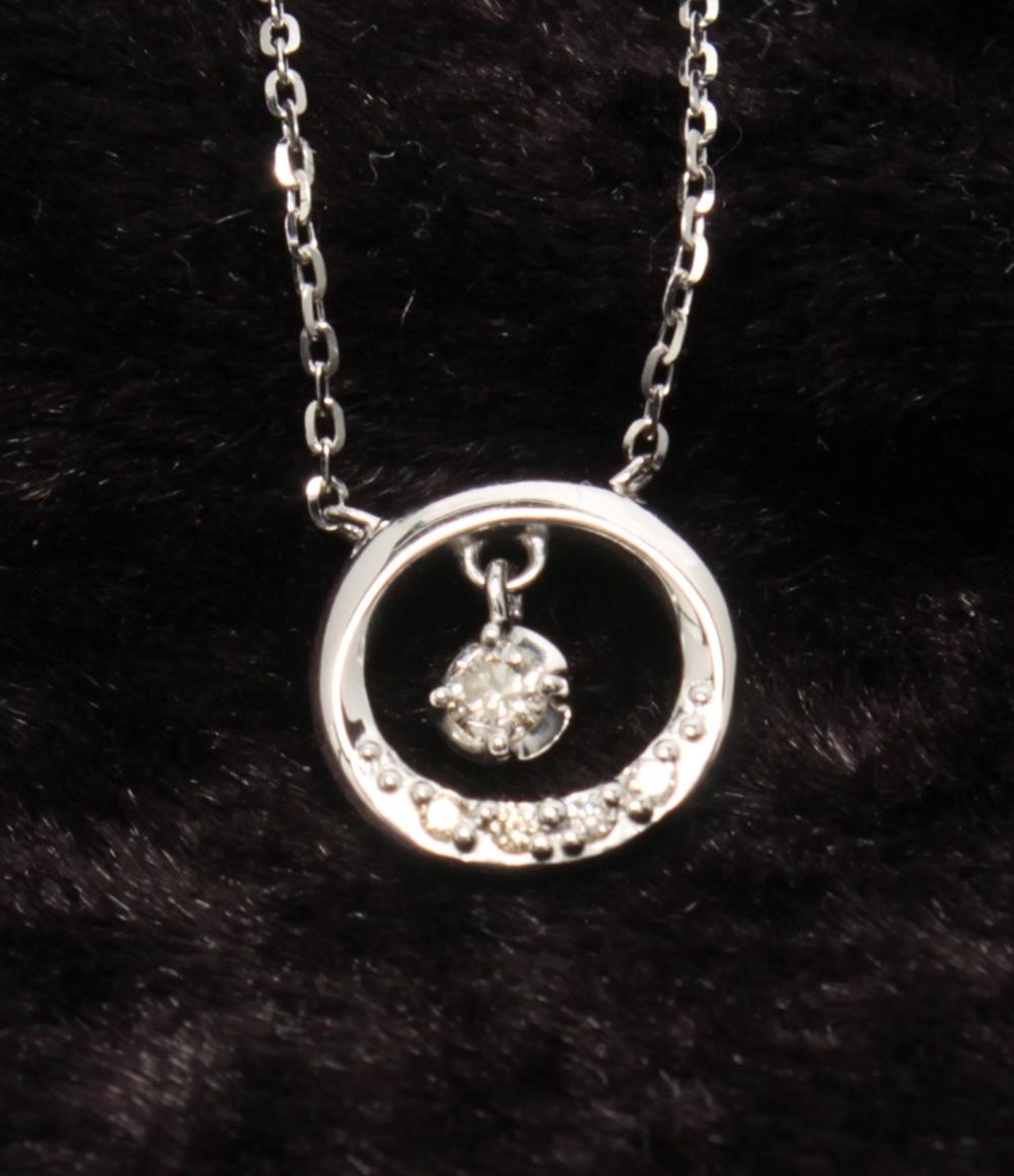 美品 カナルヨンドシー ネックレス K18WG ダイヤ レディース canal4℃