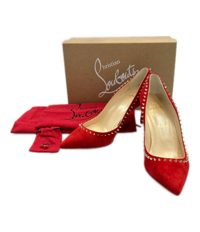 美品 クリスチャンルブタン スタッズポインテッドトゥピンヒールパンプス レディース SIZE 38 1/2 (XL) Christian Louboutin