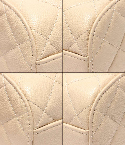 美品 CHANEL 2WAYチェーンショルダーバッグ ミニボストンバッグ 斜め掛け ゴールド金具 キャビアスキン マトラッセ レディース シャネル