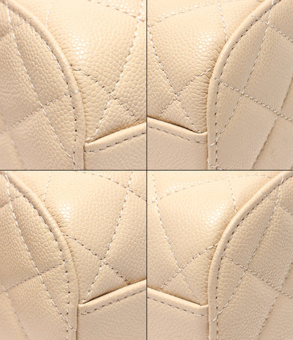 美品 CHANEL 2WAYチェーンショルダーバッグ ミニボストンバッグ 斜め掛け ゴールド金具 キャビアスキン マトラッセ レディース シャネル