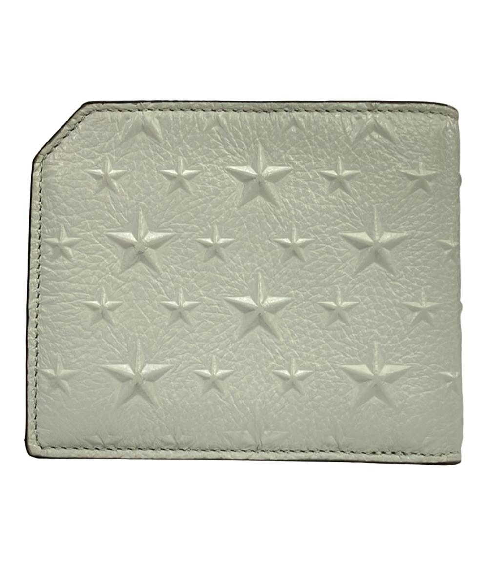 美品 Jimmy Choo 二つ折り財布 241ALBANY.EMG CHALKレザー メンズ ジミーチュウ