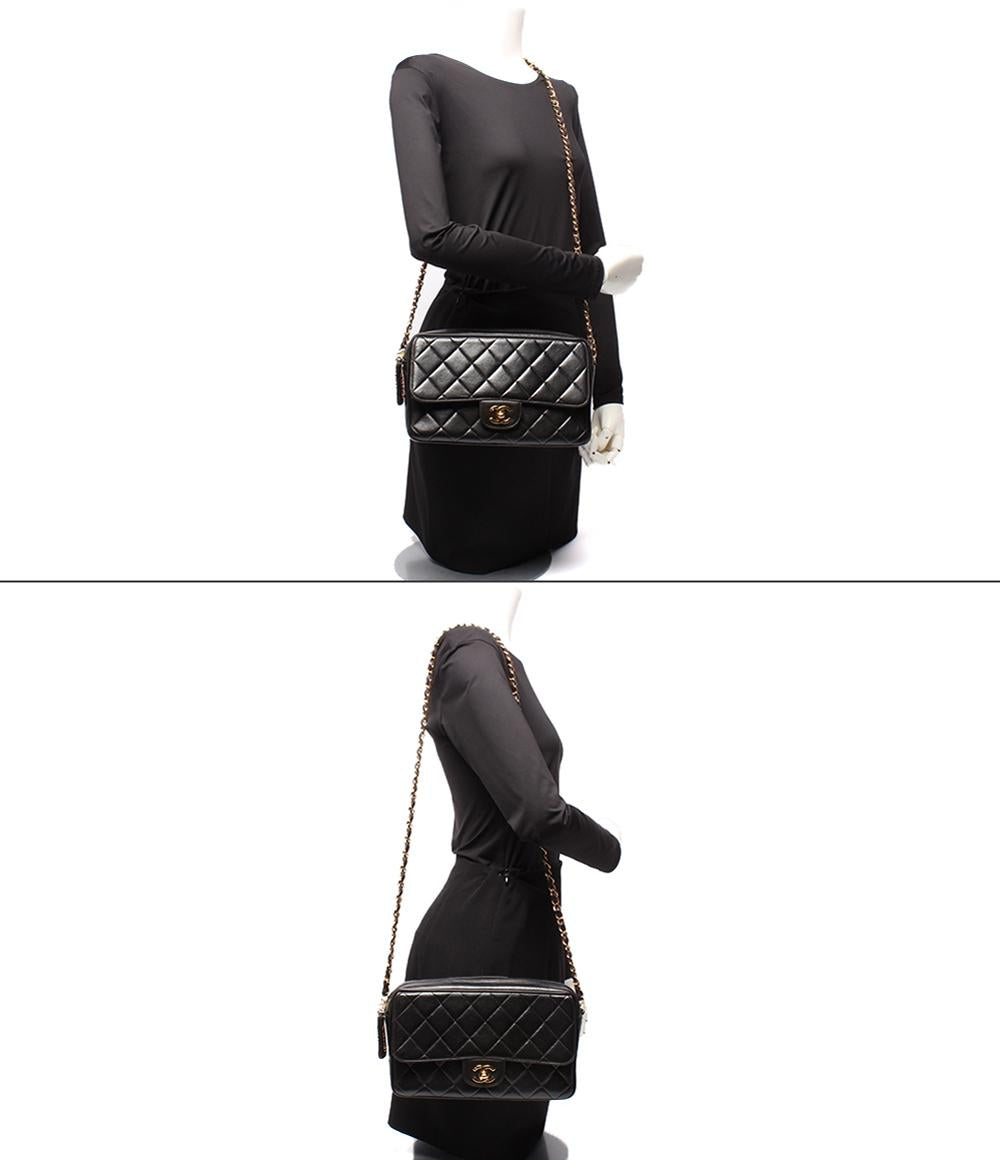 シャネル チェーンショルダーバッグ シングルチェーン 斜め掛け 肩掛け ゴールド金具 ラムスキン マトラッセ レディース CHANEL