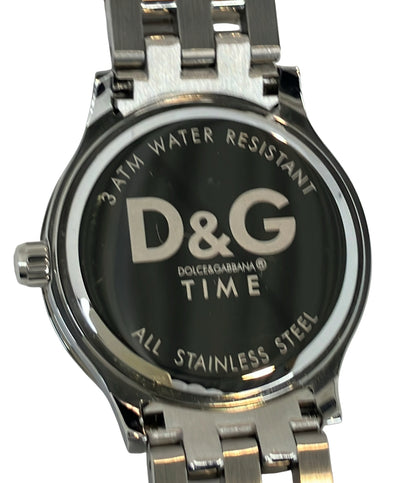 美品 D&G 腕時計 プライムタイム クオーツ シルバー DW0144 メンズ ディーアンドジー