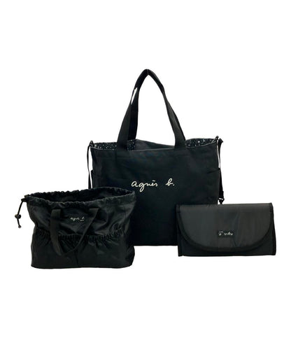 アニエスベー リバーシブルマザーズバッグ トートバッグ ショルダーバッグ 2WAY 斜め掛け 20L レディース agnes b.