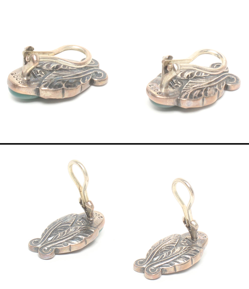 Georg Jensen ネックレス イヤリング SV925 2008 ヘリテージコレクション グリーンアゲート イヤーペンダント 2点セット レディース