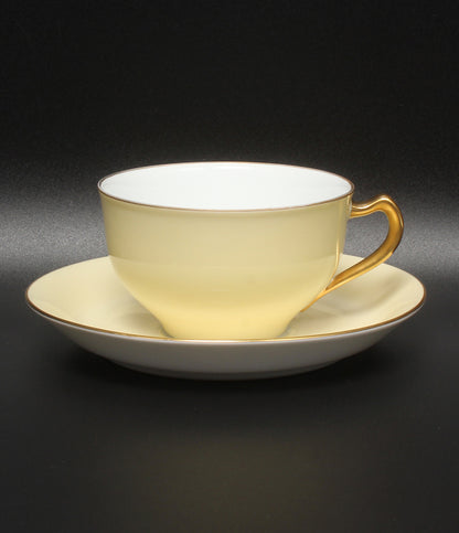 大倉陶園 カップ＆ソーサー 4客セット 色蒔き クリーム オオクラトウエン