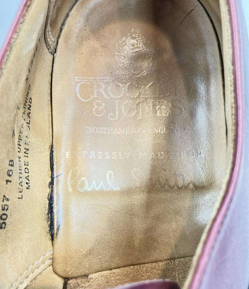 CROCKETT&JONES ドレスシューズ × 別注Paul Smith ストレートチップ バーガンディ メンズ SIZE 7 (25.5cm) クロケットアンドジョーンズ
