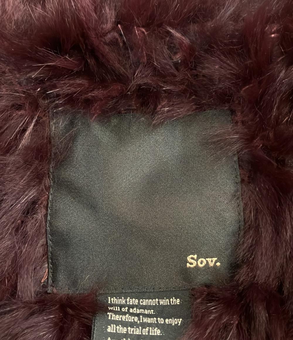 Sov. ラビットファー コート レディース SIZE F (M) ソブ