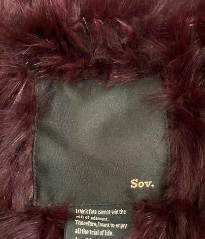 Sov. ラビットファー コート レディース SIZE F (M) ソブ