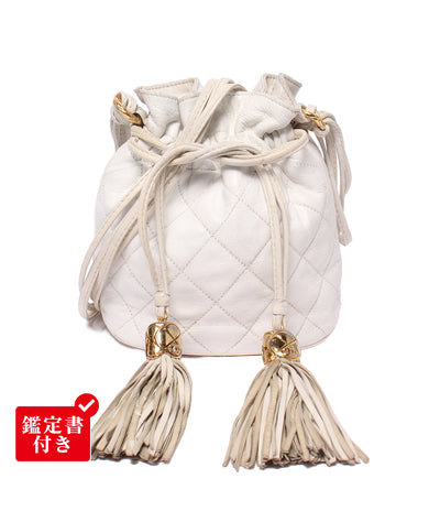 CHANEL ショルダーバッグ 肩掛け 斜め掛け ゴールド金具 1番台 巾着 マトラッセ レディース シャネル