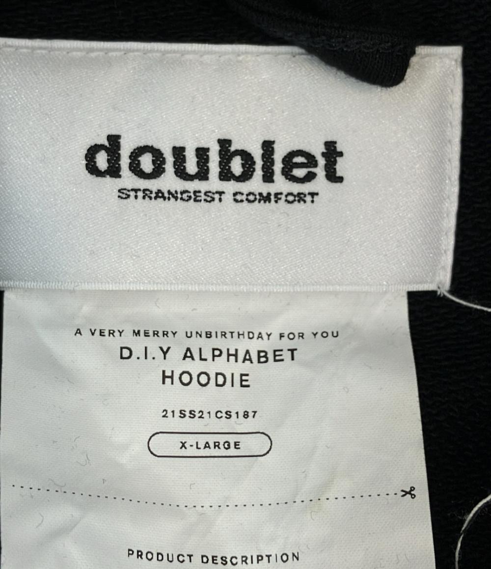 doublet パーカー スウェット ストリート トプルオーバーフーディー ベルクロ D.I.Y ALPHABET HOODIE メンズ SIZE XL ダブレット
