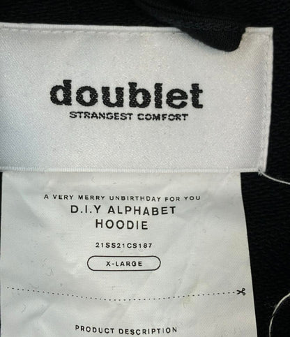 doublet パーカー スウェット ストリート トプルオーバーフーディー ベルクロ D.I.Y ALPHABET HOODIE メンズ SIZE XL ダブレット