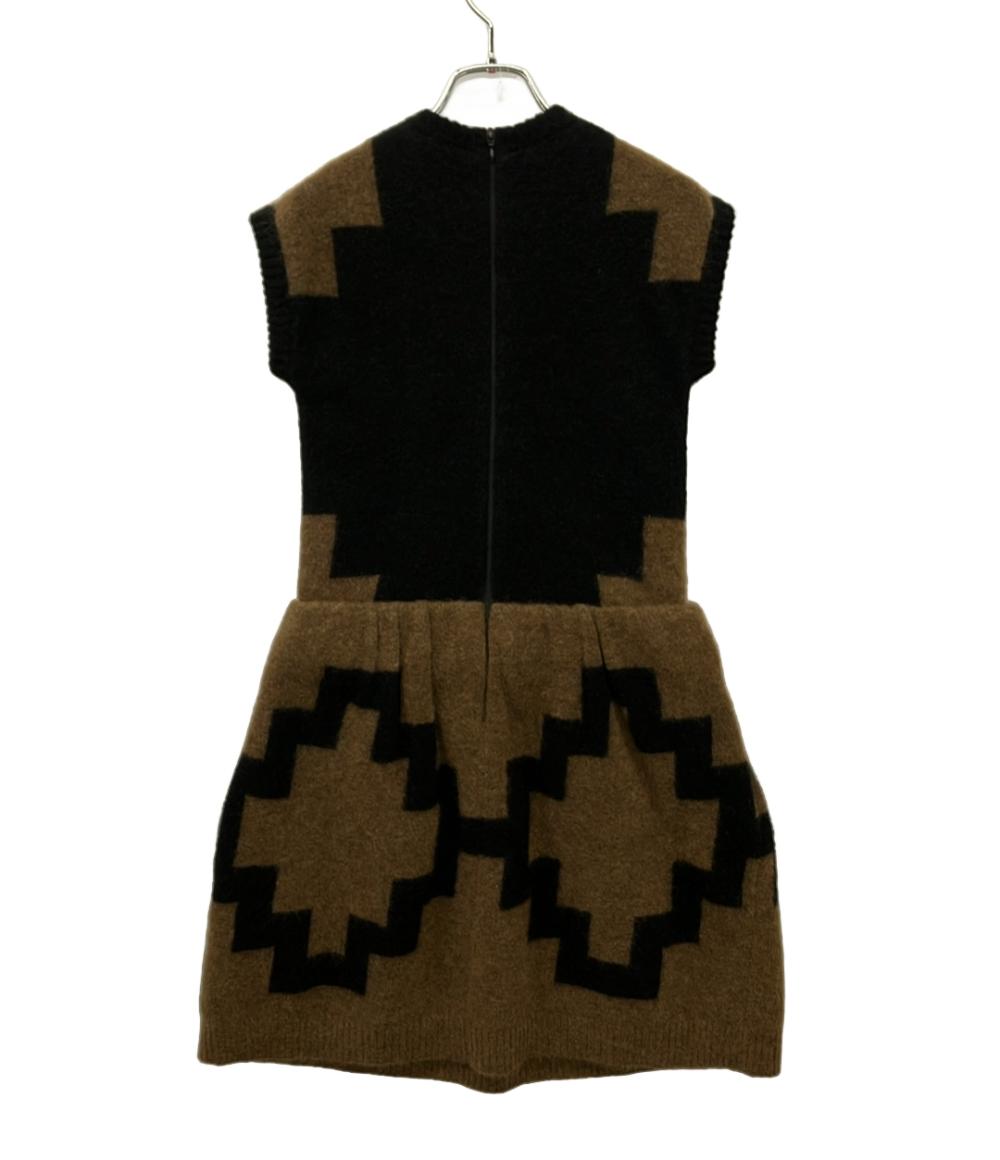 美品 MAX MARA ノースリーブ ニットワンピース幾何学模様 13262626 レディース SIZE S マックスマーラ
