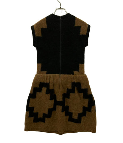 美品 MAX MARA ノースリーブ ニットワンピース幾何学模様 13262626 レディース SIZE S マックスマーラ