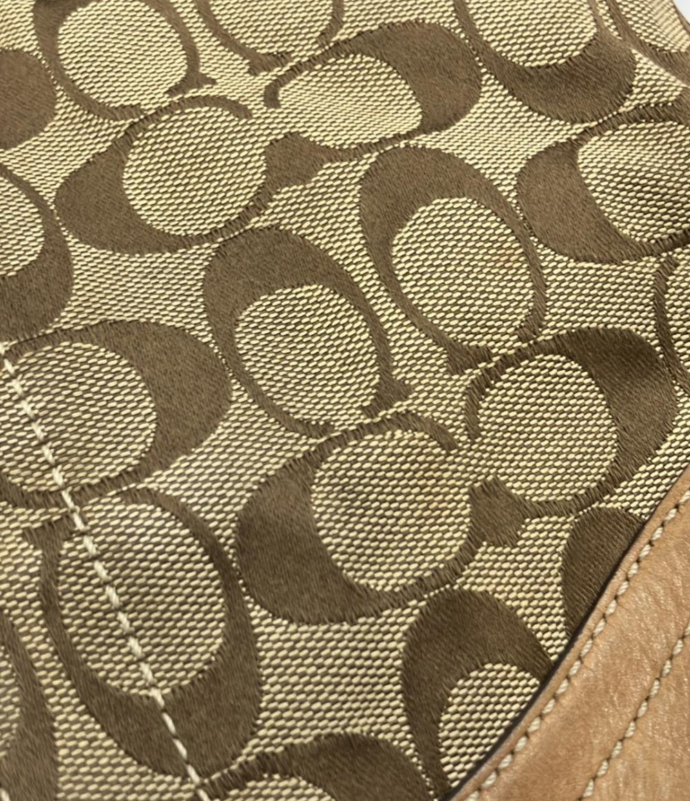 コーチ　シグネチャー　ショルダーバッグ　バイカラー　キャンバス　F03574 COACH - コーチ シグネチャー ショルダーバッグ バイカラー キャンバス