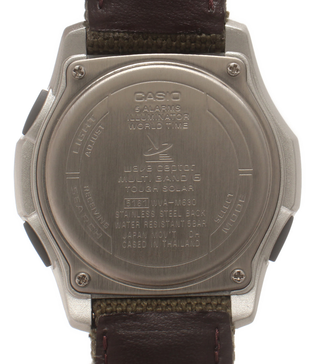 美品 CASIO 腕時計 ウェーブセプター ソーラー ブラック WVA-M630 メンズ カシオ
