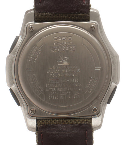 美品 CASIO 腕時計 ウェーブセプター ソーラー ブラック WVA-M630 メンズ カシオ