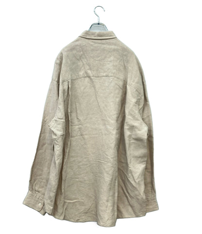 Graphpaper 長袖シャツ リネン フロントボタン  25SS Oversized Regular Collar Shirt - BEIGE GU251-50256 メンズ SIZE 1 (S) グラフペーパー