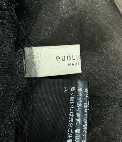 美品 パブリックトウキョー ノーカラーブラウス シースルー レディース SIZE F (M) PUBLIC TOKYO