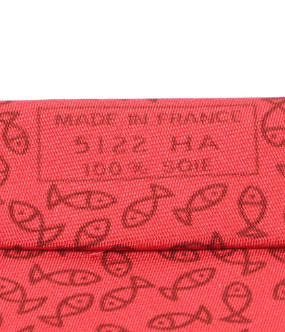 HERMES ネクタイ シルク100％ フィッシュ柄 メンズ エルメス