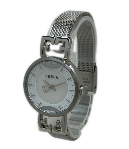 美品 Furla 腕時計 クオーツ シェル レディース フルラ