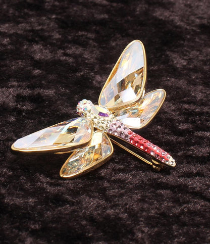 美品 SWAROVSKI ブローチ トンボモチーフ レディース スワロフスキー