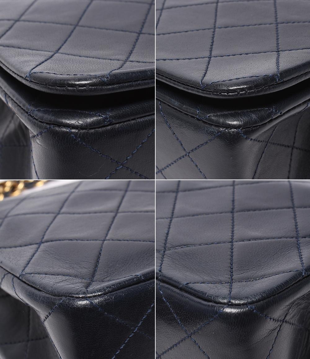 CHANEL チェーンショルダーバッグ マトラッセ フルフラップ ゴールド金具 ラムスキン 1番台 レディース シャネル