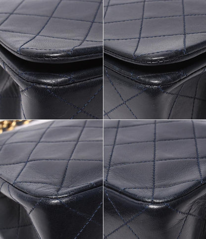 CHANEL チェーンショルダーバッグ マトラッセ フルフラップ ゴールド金具 ラムスキン 1番台 レディース シャネル