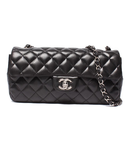 シャネル チェーンショルダーバッグ シングルフラップ シングルチェーン シルバー金具 ラムスキン マトラッセ A35731 レディース CHANEL