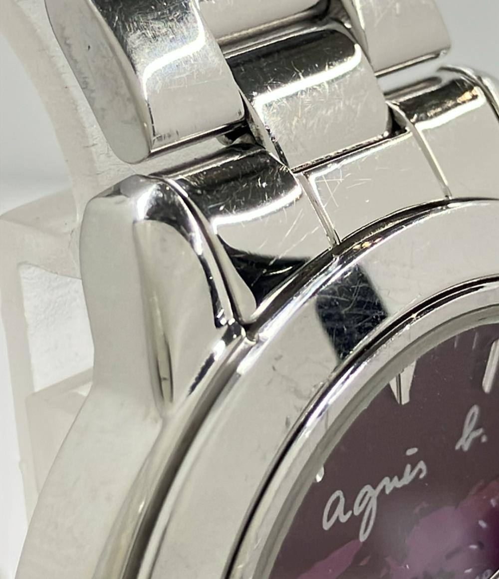 agnes b. 腕時計 クオーツ パープル V654-6100 メンズ アニエスベー