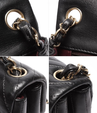 CHANEL チェーンショルダーバッグ ミニマトラッセ Vステッチ シングルフラップ シングルチェーン ゴールド金具 シェブロン レディース シャネル