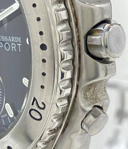 トラサルディ 腕時計 クオーツ ブラック TS-2009 メンズ TRUSSARDI