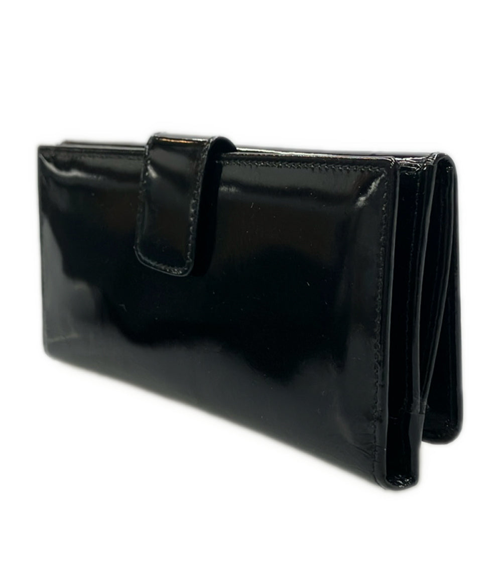 未使用品　箱付き　GUCCI グッチ　長財布　エナメル　ロゴグラム　ブラック GUCCI ダブルホック 長財布 エナメル 035 3731 1922 5 レディース