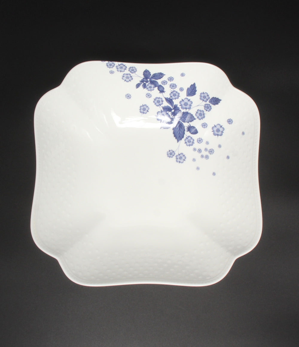 美品 WEDGWOOD スクエアボウル 皿 23cm ストロベリーブルーム インディゴ ウェッジウッド