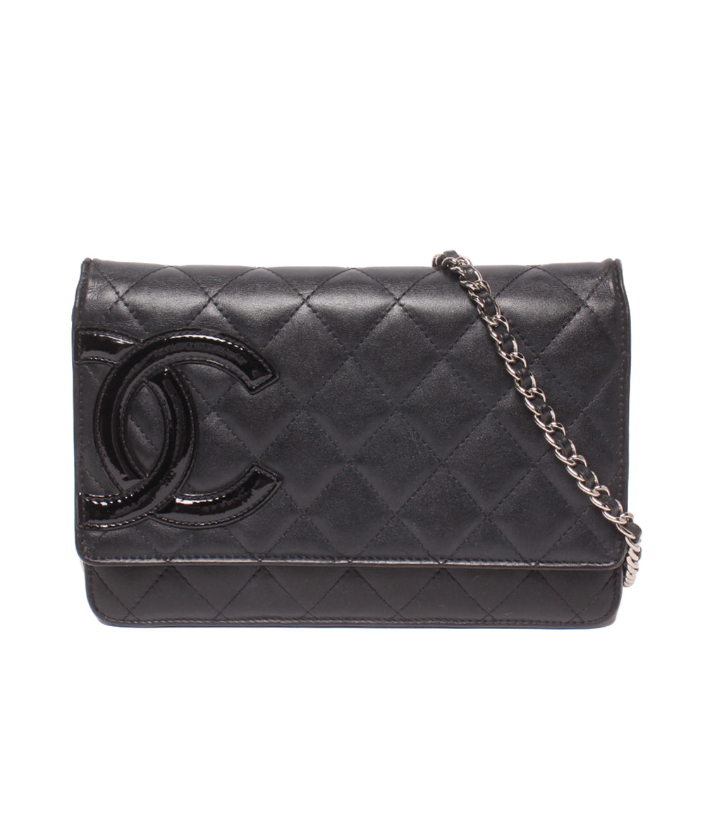 CHANEL チェーンウォレット チェーンショルダーバッグ 斜め掛け シルバー金具 14番台 カンボンライン レディース シャネル