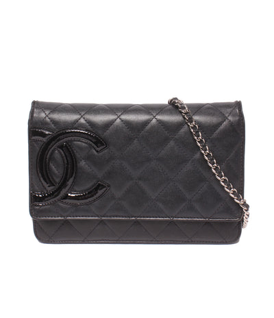 CHANEL チェーンウォレット チェーンショルダーバッグ 斜め掛け シルバー金具 14番台 カンボンライン レディース シャネル