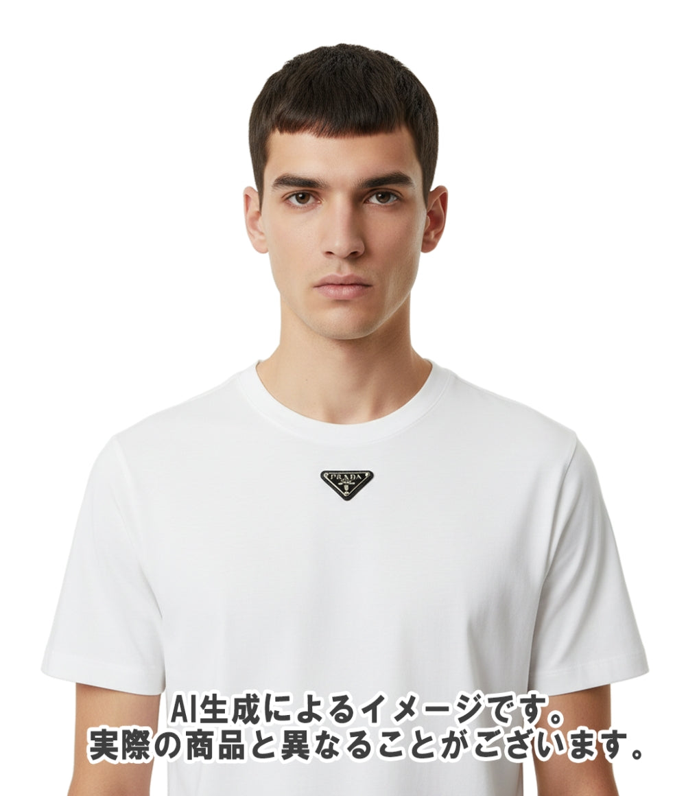 PRADA 半袖Tシャツ トライアングルプレート UJN824 S222 11ZM メンズ