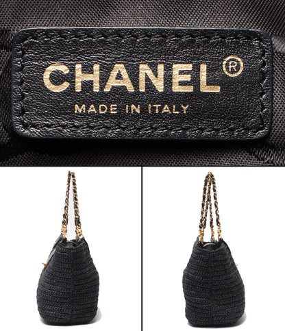 CHANEL チェーンショルダーバッグ トートバッグ 肩掛け ゴールド金具 ラフィア ココマーク レディース シャネル