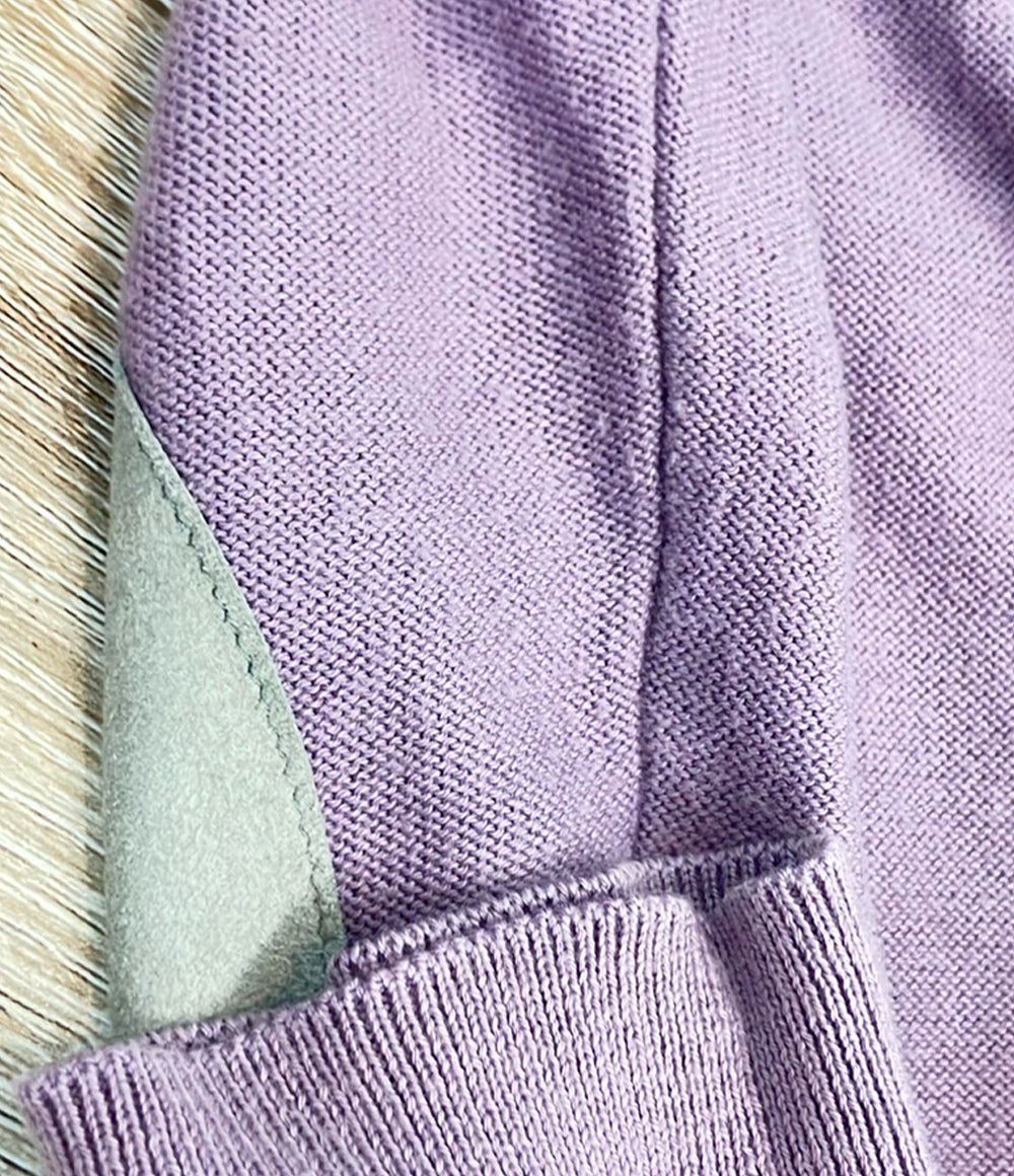 Maison Martin Margiela 長袖カーディガン  エルボーパッチ くすみパープル S30HA0582 Fab メンズ SIZE S メゾンマルタンマルジェラ