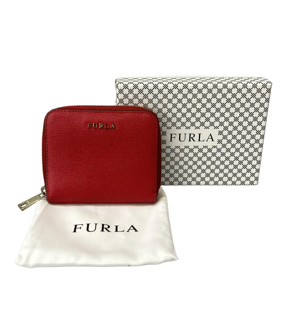 美品 フルラ 二つ折りラウンドファスナー財布 レディース Furla