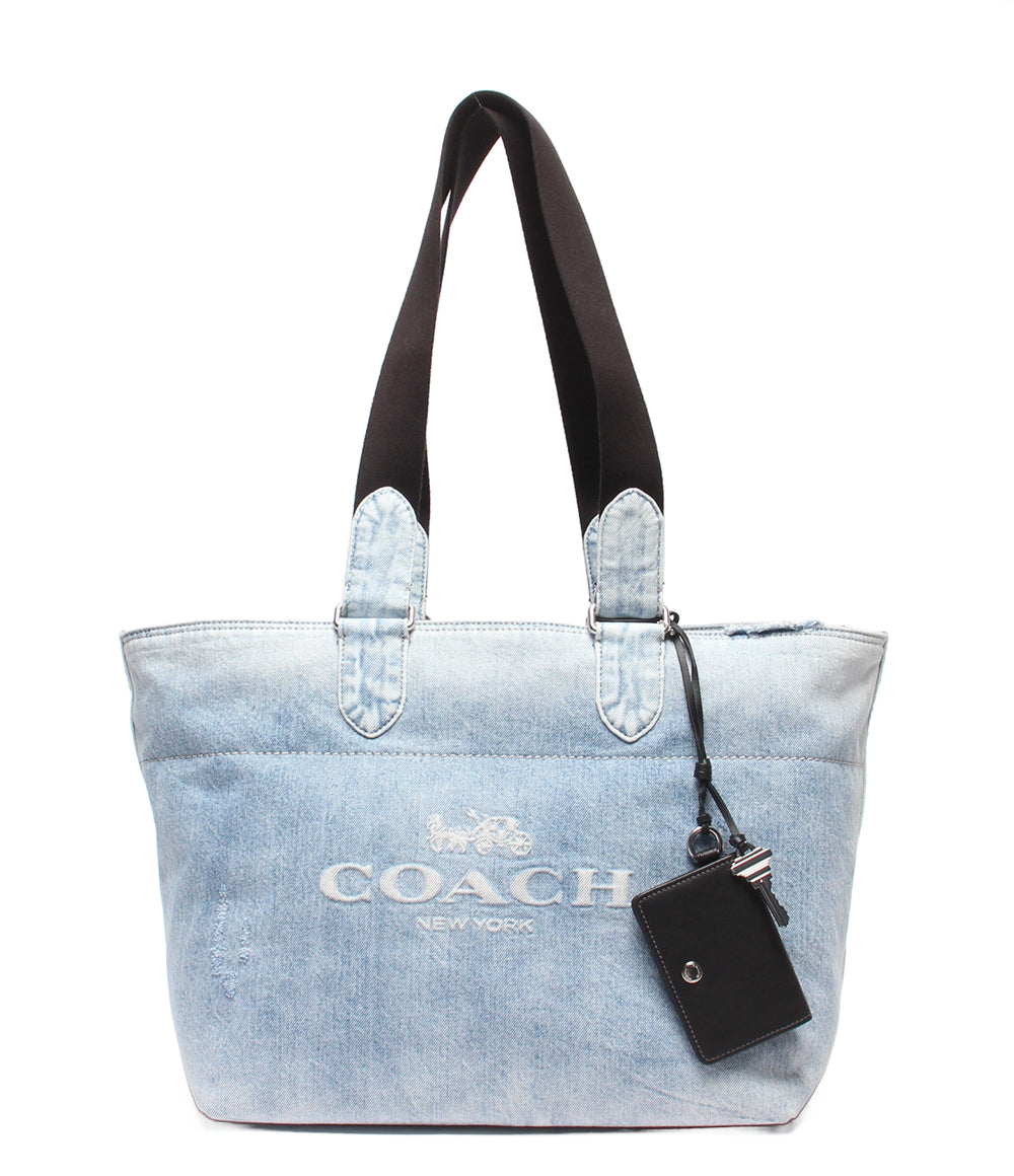 美品 COACH 2WAYトートバッグ ショルダーバッグ 肩掛け スモール ツアー トート バッグ ラブド デニム チャーム レディース メンズ コーチ