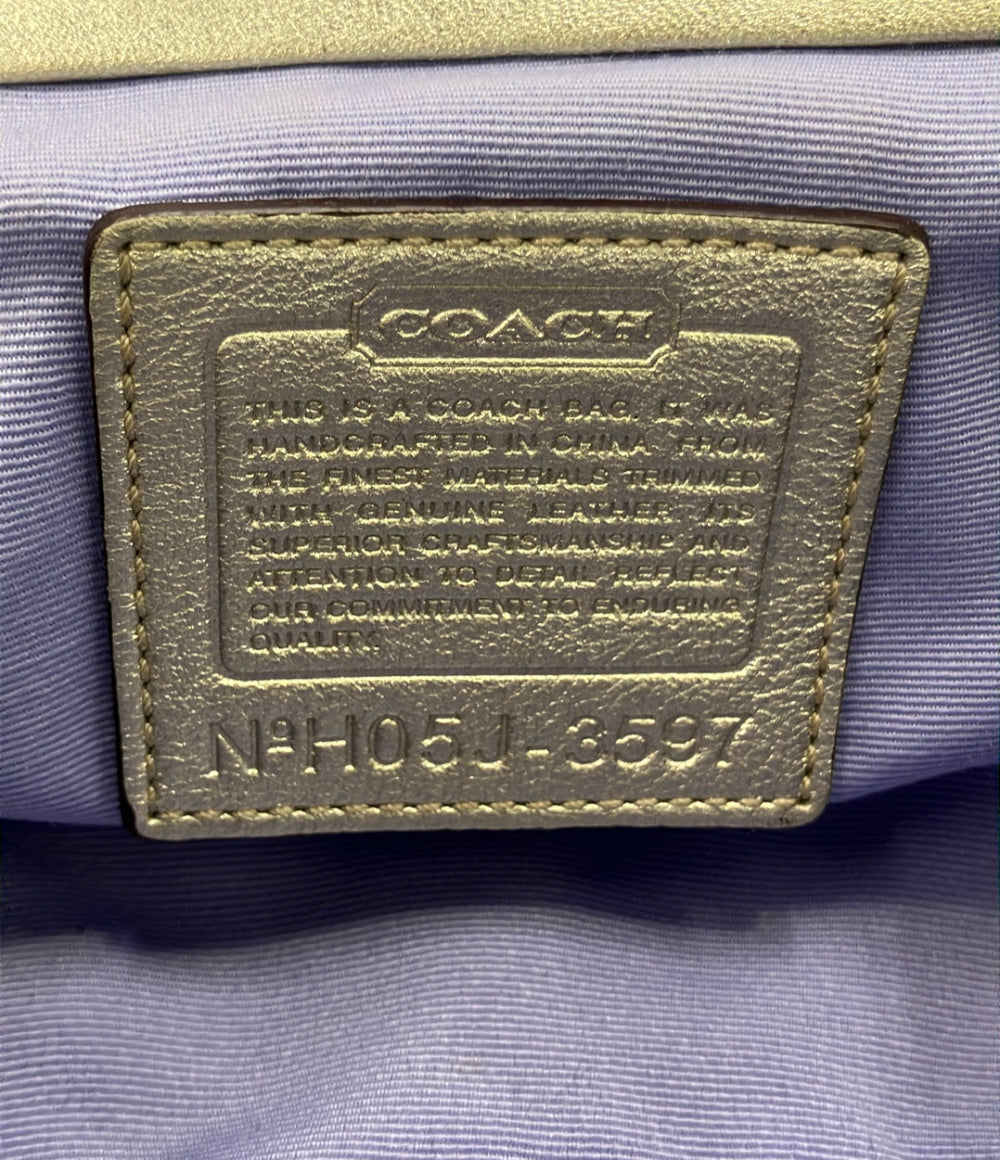 美品 COACH ハンドバッグ がま口 ポーチ ミニシグネチャー 3597