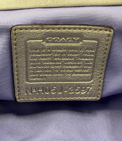 美品 COACH ハンドバッグ がま口 ポーチ ミニシグネチャー 3597 レディース コーチ