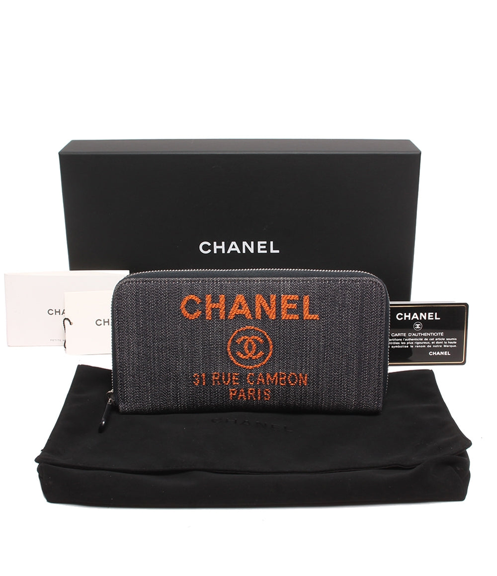 シャネル ラウンドファスナー長財布 シルバー金具 ドーヴィル デニム ユニセックス CHANEL – Rehello by BOOKOFF