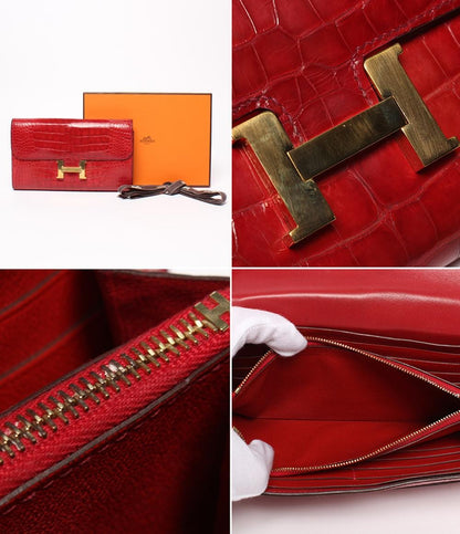 エルメス 長財布クロコダイル アリゲーター C刻印 コンスタンスロング レディース HERMES