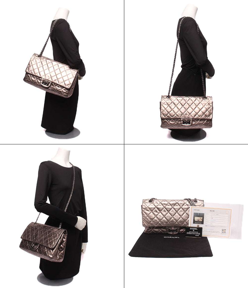 CHANEL ショルダーバッグ 肩掛け 斜め掛け ダブルチェーン ダブルフラップ シルバー金具 12番台 2.25 レディース シャネル