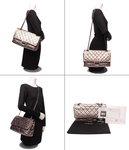 CHANEL ショルダーバッグ 肩掛け 斜め掛け ダブルチェーン ダブルフラップ シルバー金具 12番台 2.25 レディース シャネル